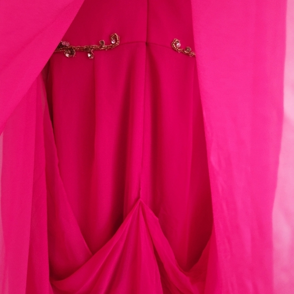 MARCHESA Notte 100% silk gown dress fuchsia pink sz 0 - Picture 3 of 8